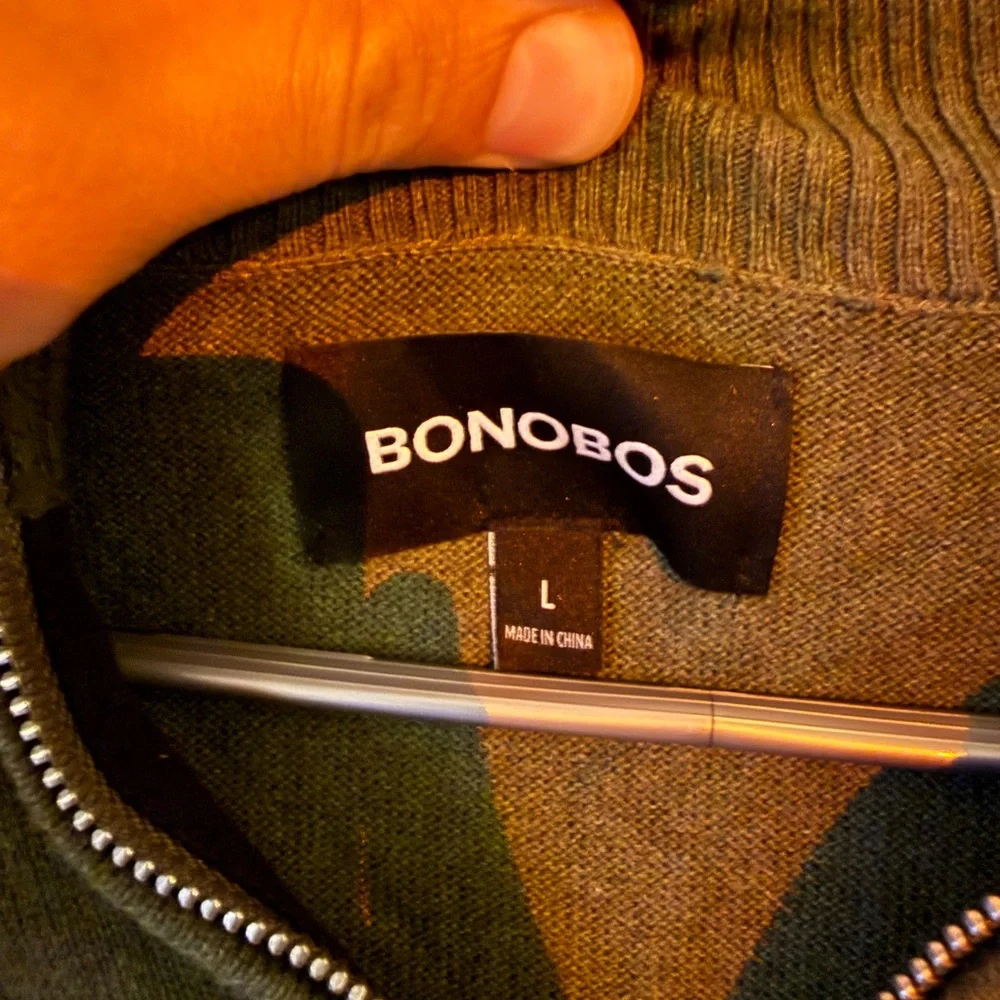 Bonobos Olive Green Half-Zip Pullover Sweater